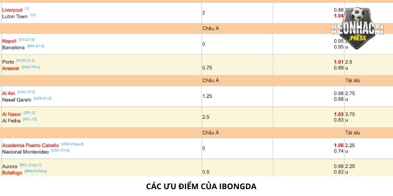 Ibongda Là Gì? Vì Sao Nên Sử Dụng Trang Web? - bản quyền Kèo Nhà Cái 88 Các ưu điểm tại Ibongda